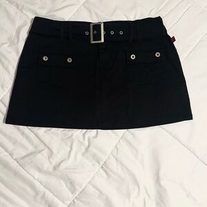 Vintage Y2K Hot Kiss Black Denim Mini Skort